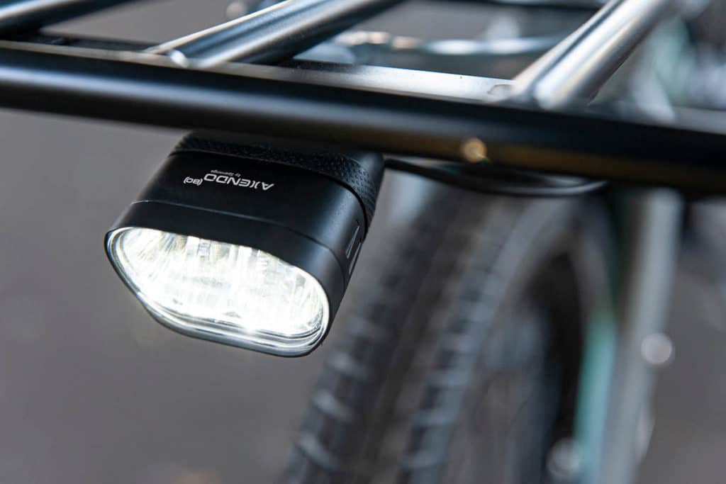 Front light on the Loden One e-cargo bike