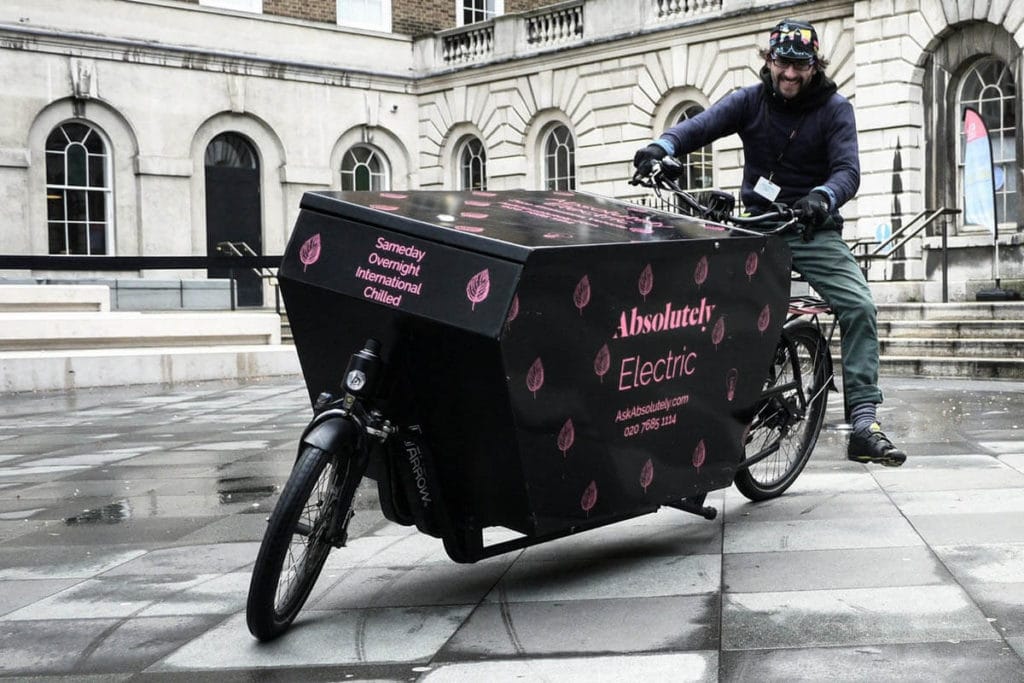 London logistics company Absolutely Couriers as a user of the Enduo Cargo drive for heavy-duty cargo bicycles
