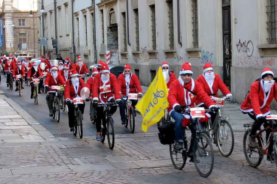 biking Santa Claus