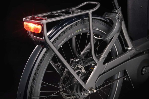 Rear carrier with integrated tail light on the Trek Fetch+ 4 ebike